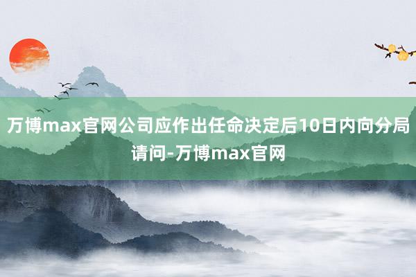 万博max官网公司应作出任命决定后10日内向分局请问-万博max官网