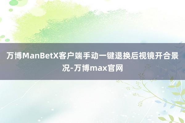 万博ManBetX客户端手动一键退换后视镜开合景况-万博max官网