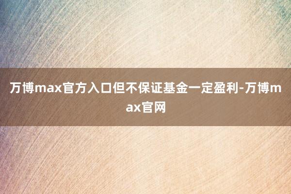 万博max官方入口但不保证基金一定盈利-万博max官网