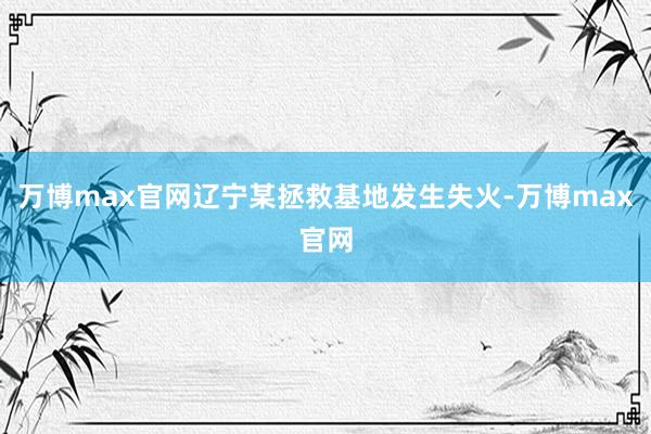 万博max官网辽宁某拯救基地发生失火-万博max官网